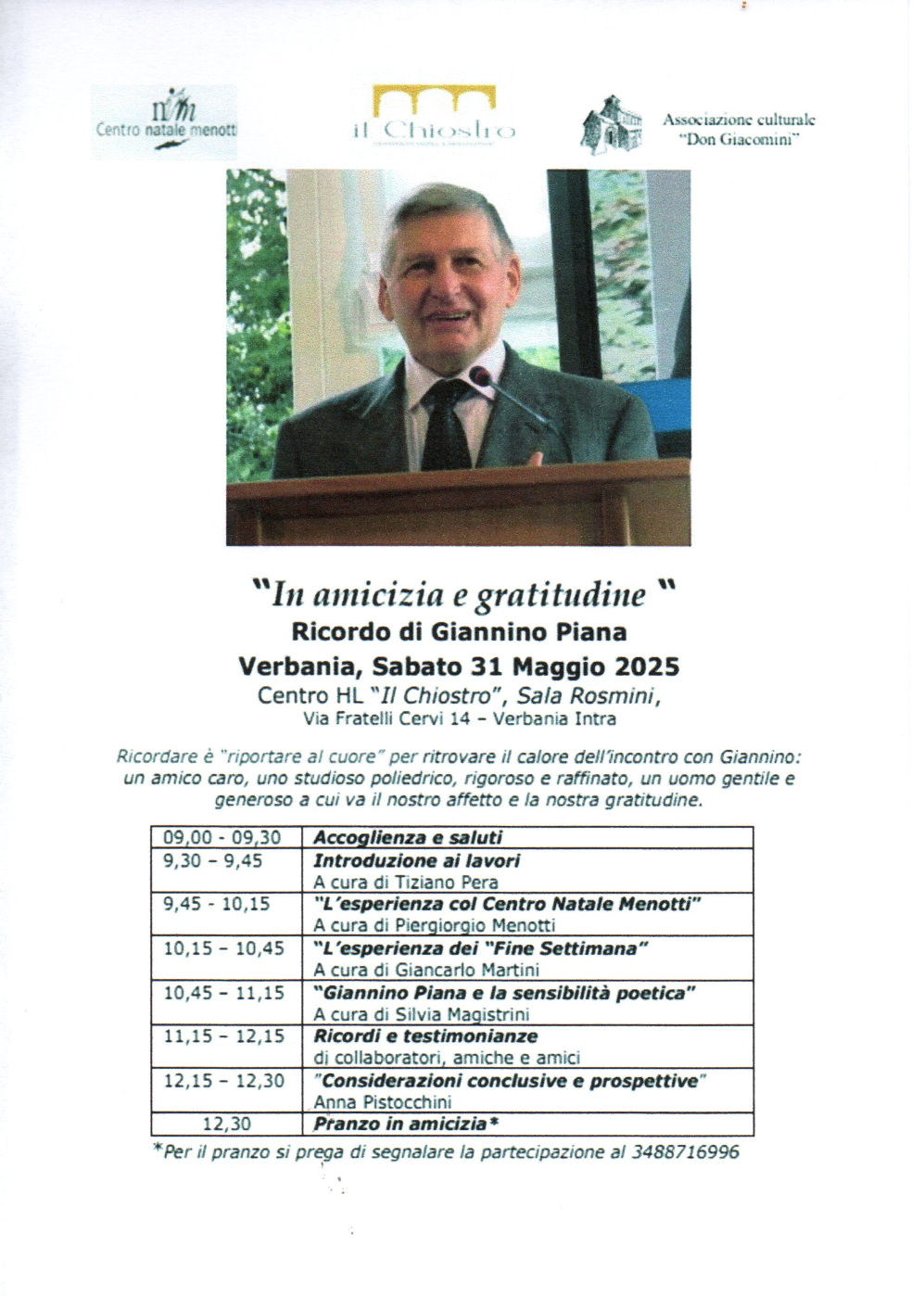 Ricordo Giannino Piana