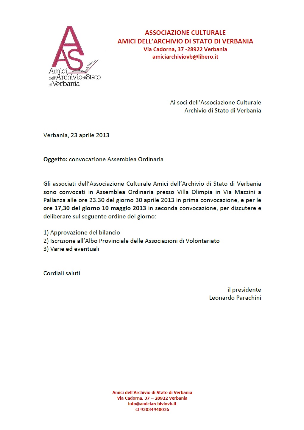 Amici Archivio di Stato Verbania 2013