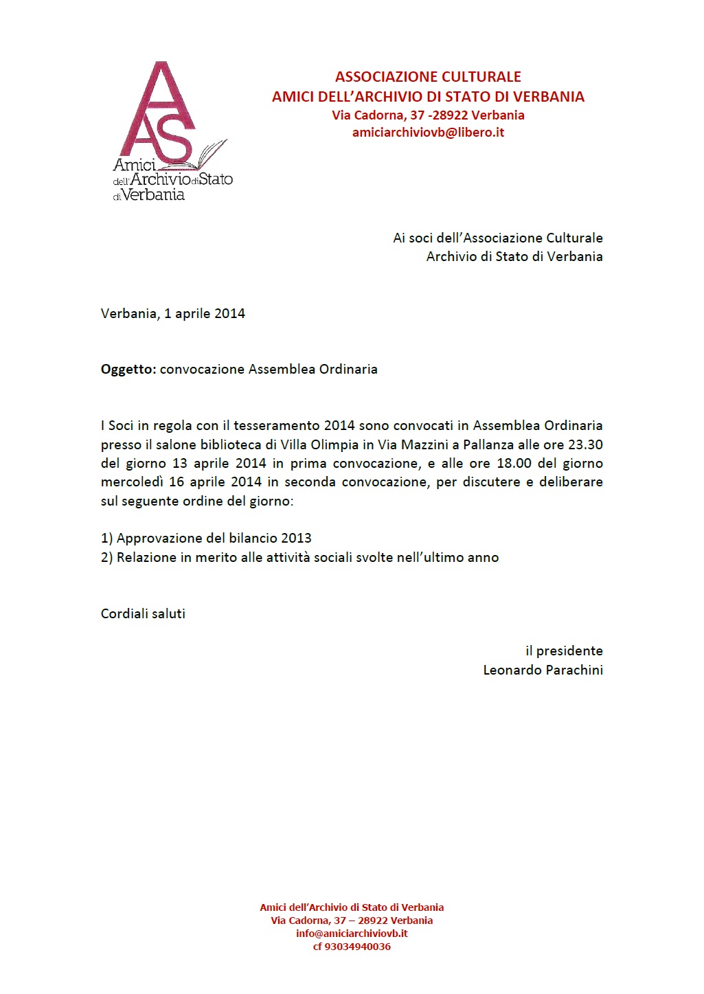 Amici Archivio di Stato Verbania 2014