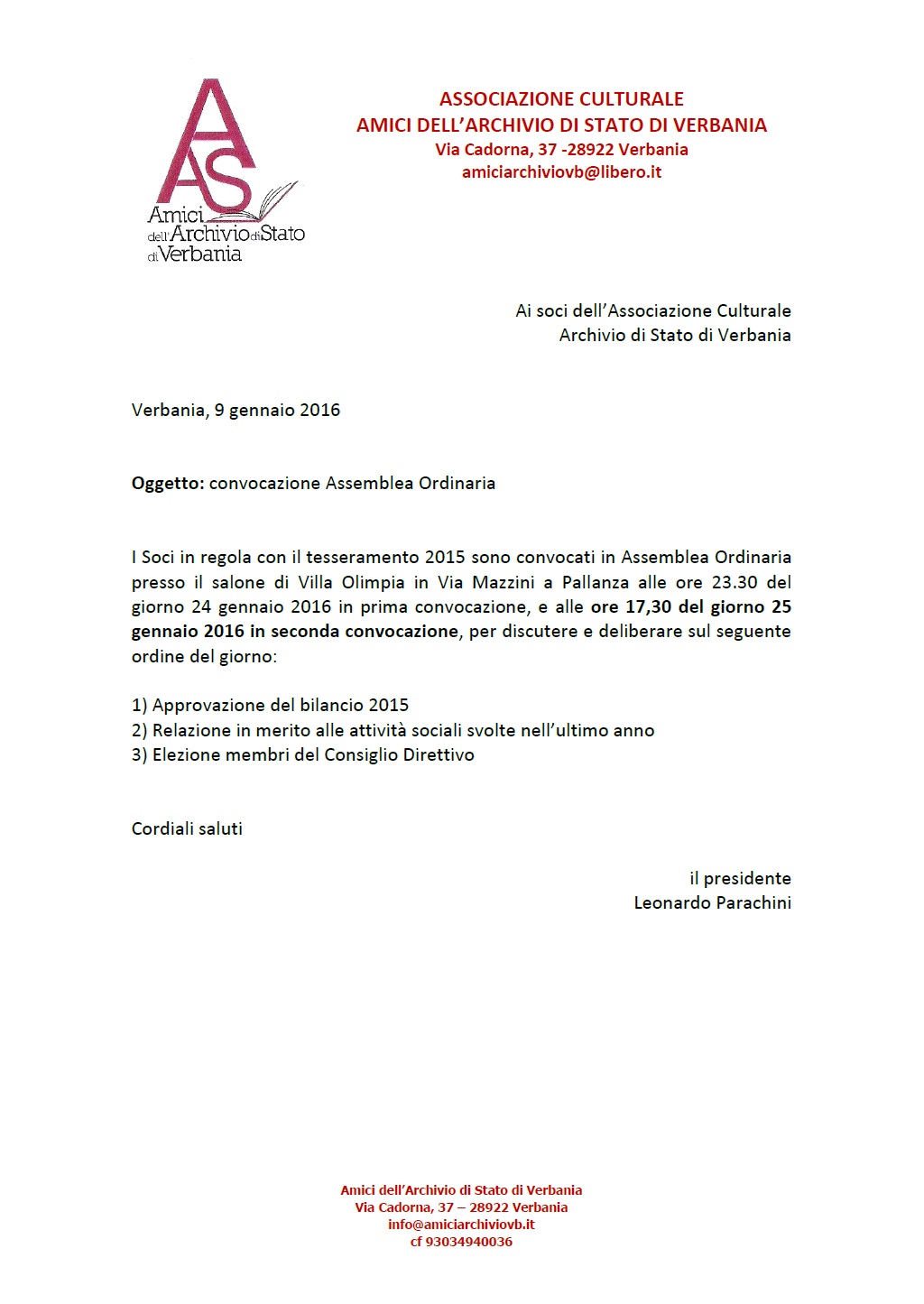 Amici dell'Archivio di Stato Verbania 2016